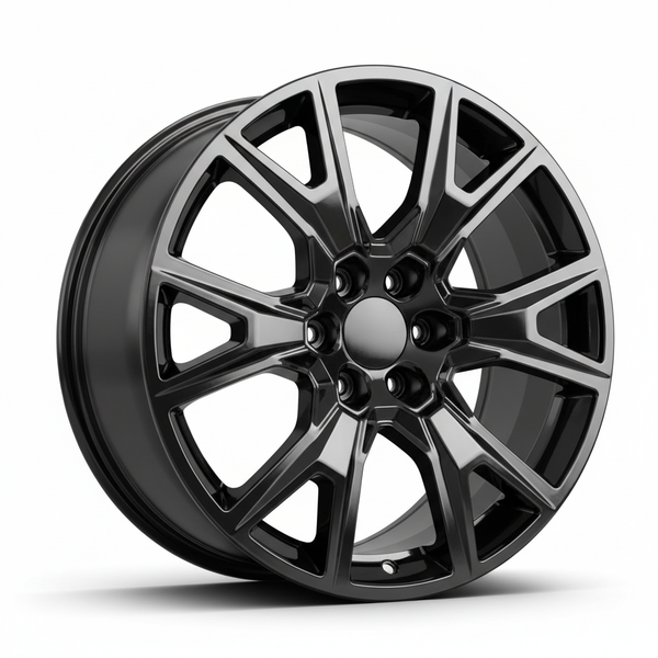 Black 20 inch wheel with 6 lug nuts