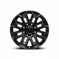 Black alloy wheel with a multi-spoke design and a central hubcap